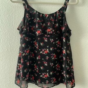Women's Black Floral Camisole